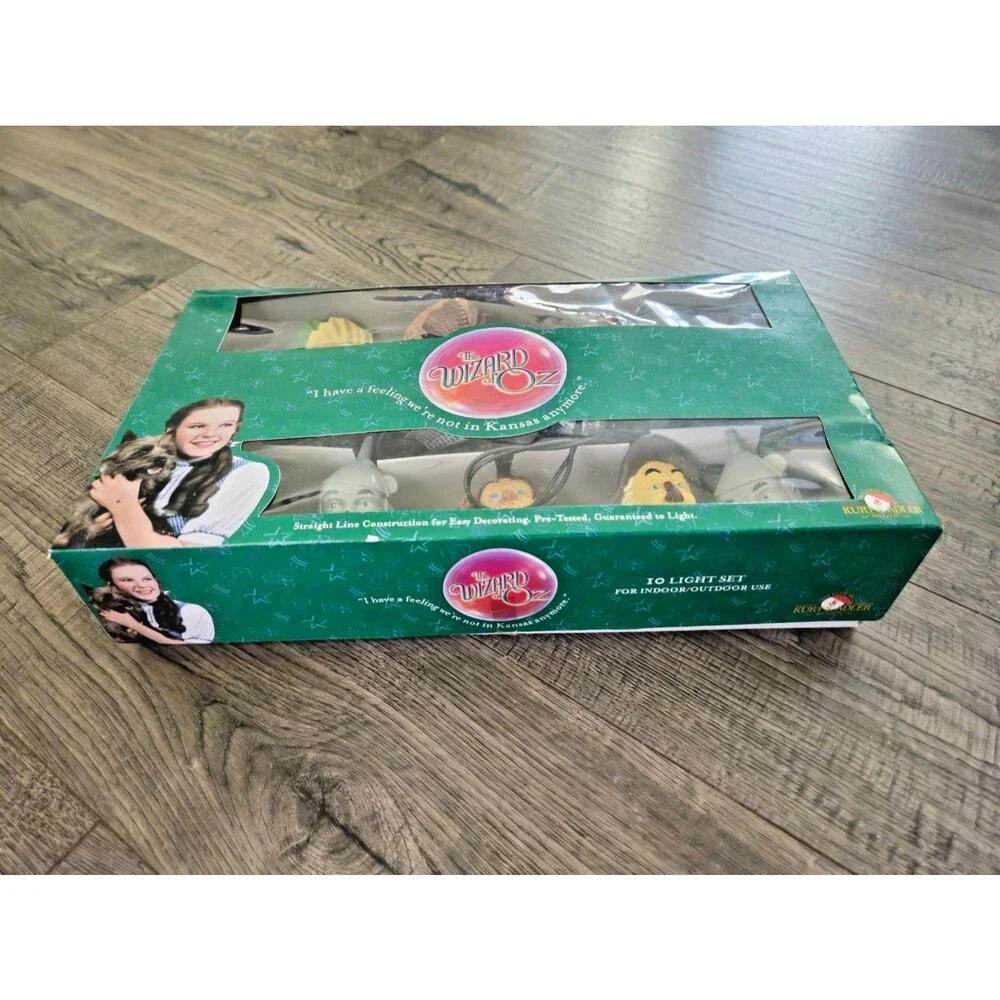 Vintage Kurt Adler Wizard Of Oz 10 Light Set In Box Characters And Ruby Slippers